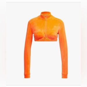 Adidas Jeremy Scott Women’s signal orange bustier corset velour Top size‎ XS new